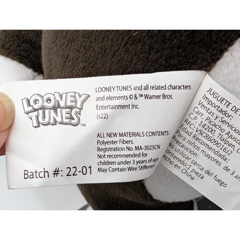 Six Flags Looney Tunes Sylvester Cat Plush 11 Inch 2022‎ Stuffed Animal Toy